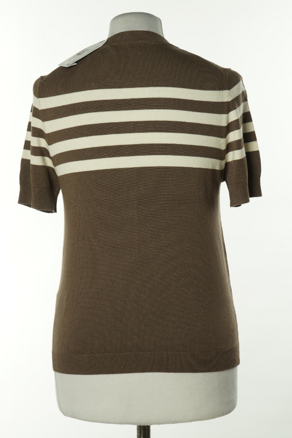 Bluzka sweterkowa brązowa w białe paski - PRIMARK zdjęcie 2