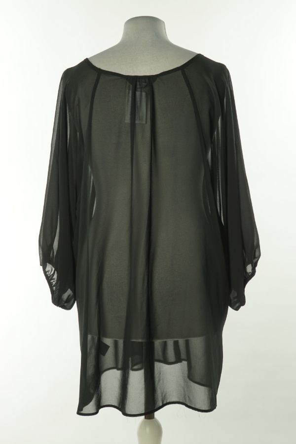 Bluzka czarna z dżetami przy dekolcie - F&F zdjęcie 2