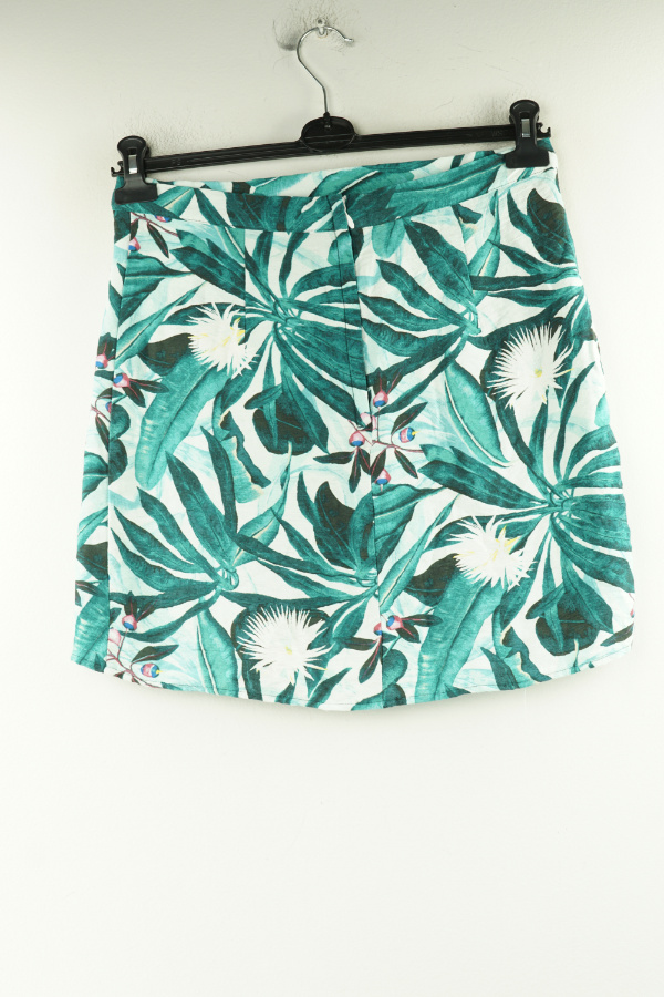Spódnica biało-zielona liściasta, H&M - H&M zdjęcie 2