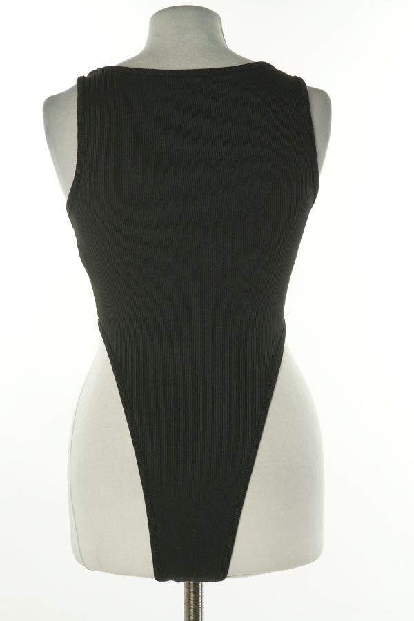 Body czarne prążkowane LOS ANGELES - SHEIN zdjęcie 2