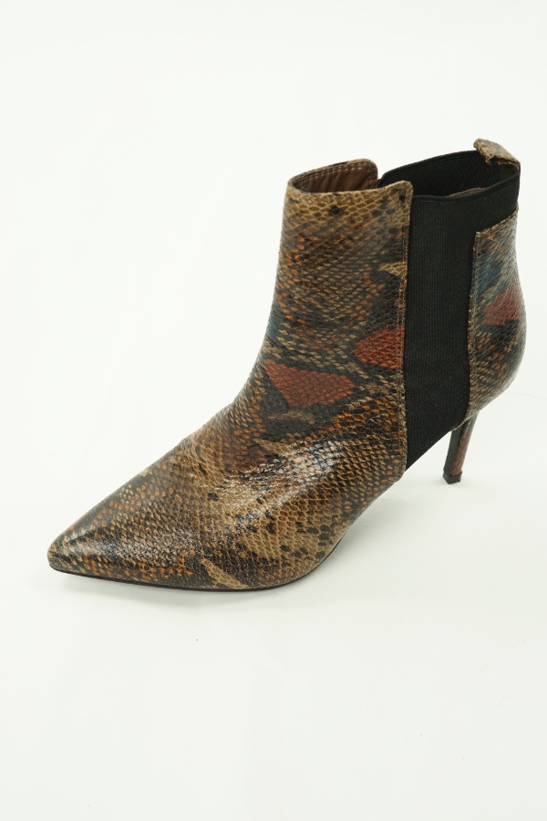 Botki brązowe na szpilce - LA BOTTINE zdjęcie 1