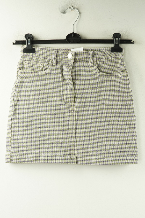 Spódnica zielono-fioletowa w pepitkę - CAMERA zdjęcie 1