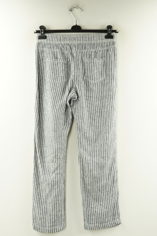 Spodnie granatowe w białe paski(55%LNU) - M&CO zdjęcie 2