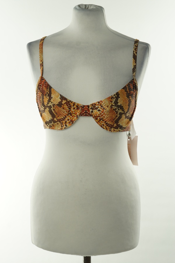 Biustonosz od bikini żółto-brązowy wężowy - MISSGUIDED zdjęcie 1