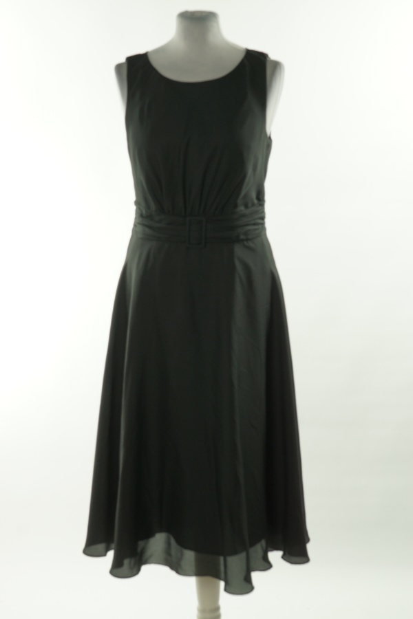 Sukienka czarna z paskiem elegancka - MARCO PECCI zdjęcie 1