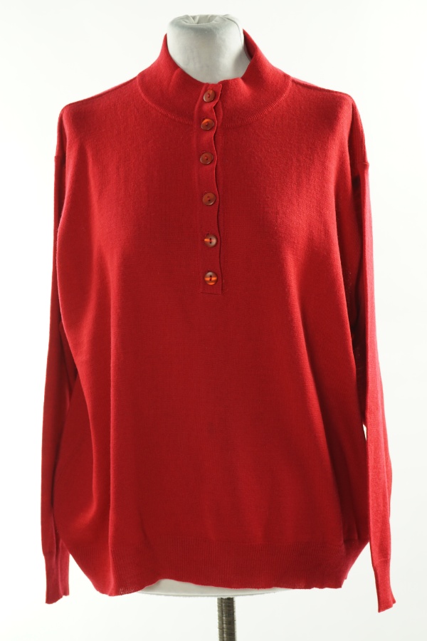 Sweter czerwony(40%wełna) - LUCIA zdjęcie 1