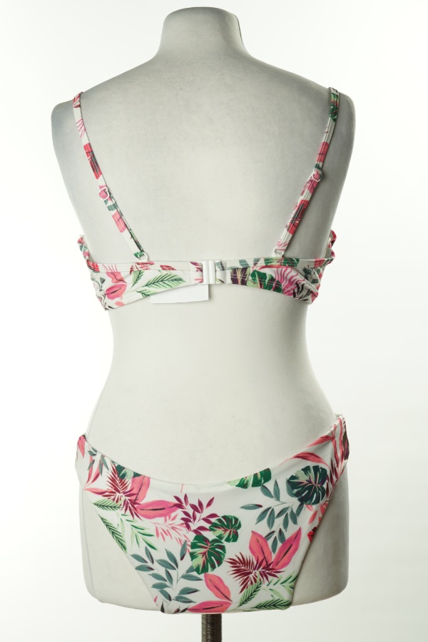 Kostium kąpielowy biały w różowe kwiaty - HUNKEMOLLER zdjęcie 2