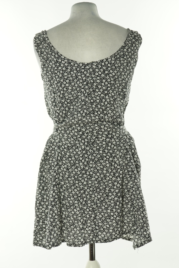 Sukienka czarna w białe kwiatki - BRAK METKI Z NAZWĄ PRODUCENTA zdjęcie 2