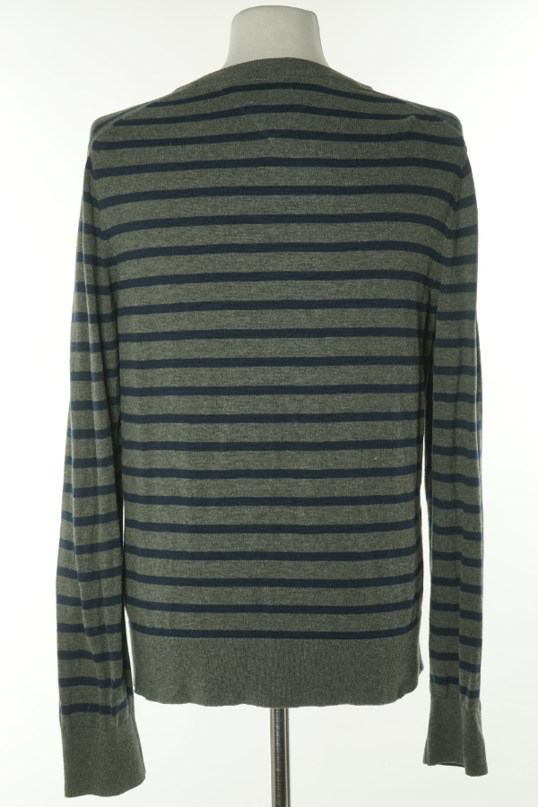 Sweter szaro-granatowy w paski, TOMMY HILFIGER - TOMMY HILFIGER zdjęcie 2