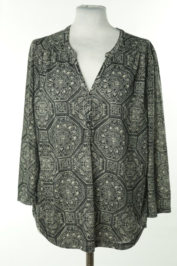 Bluzka czarna wzorzysta - H&M zdjęcie 1