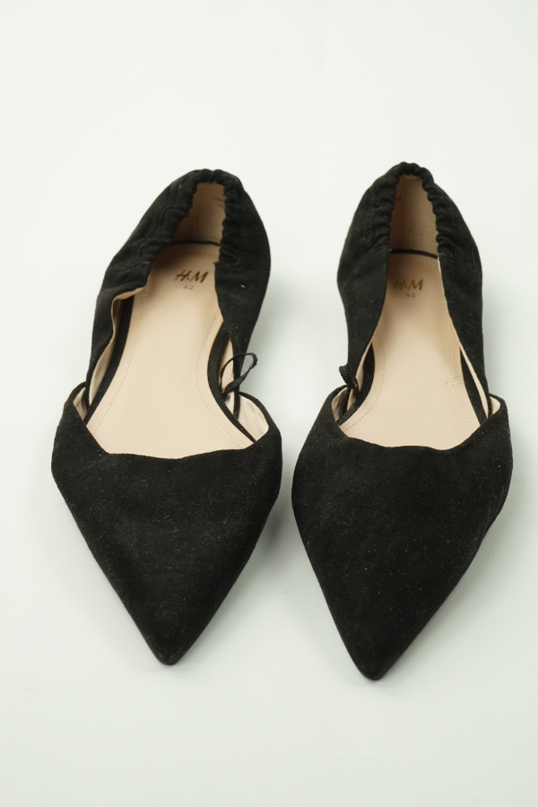 Baleriny czarne zamszowe - H&M zdjęcie 2