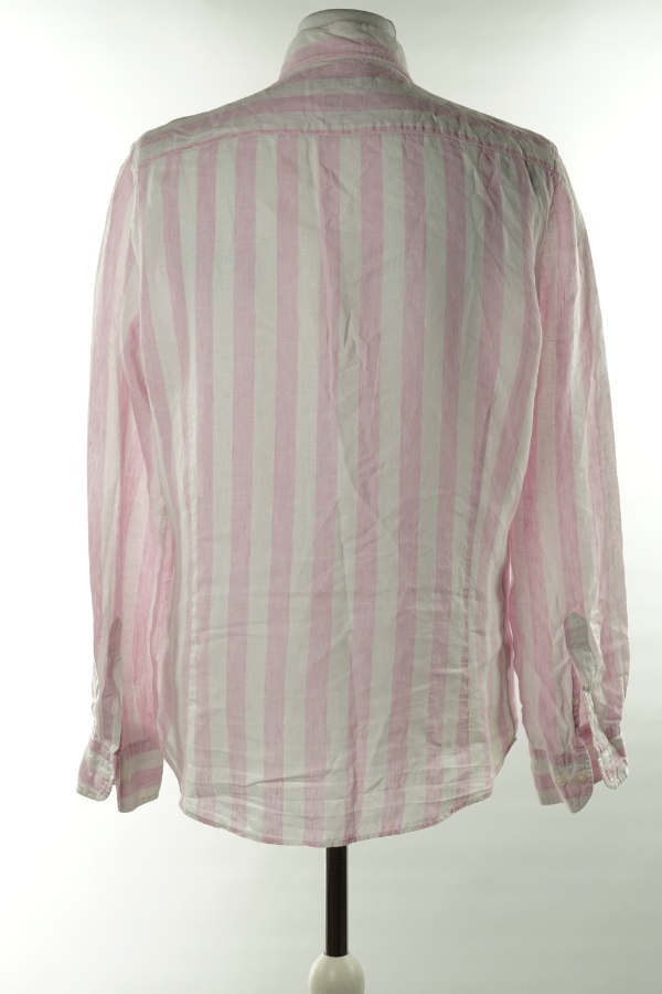 Koszula biało-różowa w paski lniana, MASSIMO DUTTI - MASSIMO DUTTI zdjęcie 2