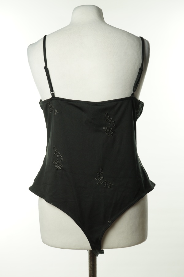 Body czarne z roślinnym wzorem H&M - H&M zdjęcie 2