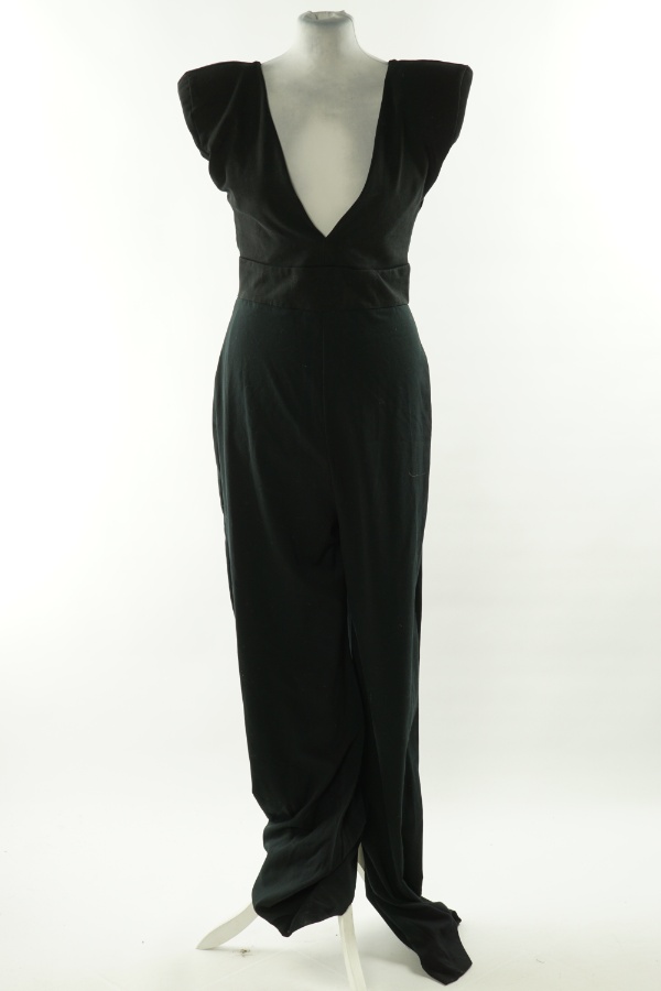 Kombinezon czarny długi na szerokich ramiączkach - COCO JUMPSUIT zdjęcie 1