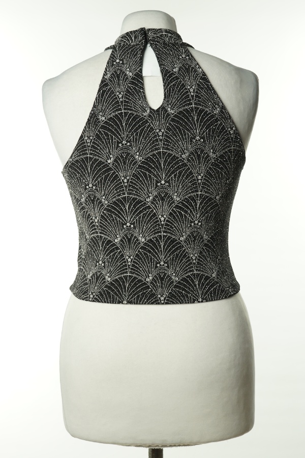 Top czarny ze srebrna nitką H&M - H&M zdjęcie 2