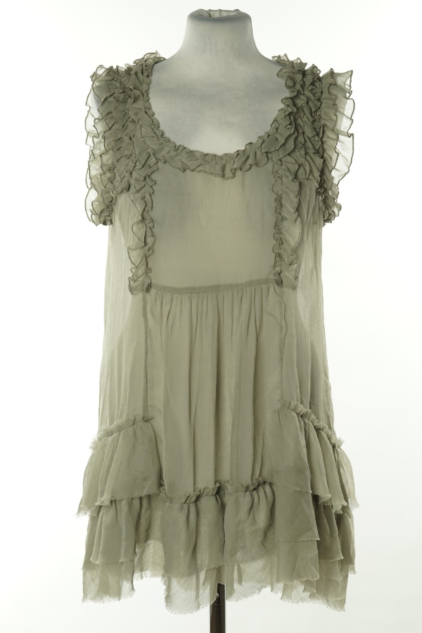 Bluzka szara prześwitująca - BRAK METKI Z NAZWĄ PRODUCENTA zdjęcie 1