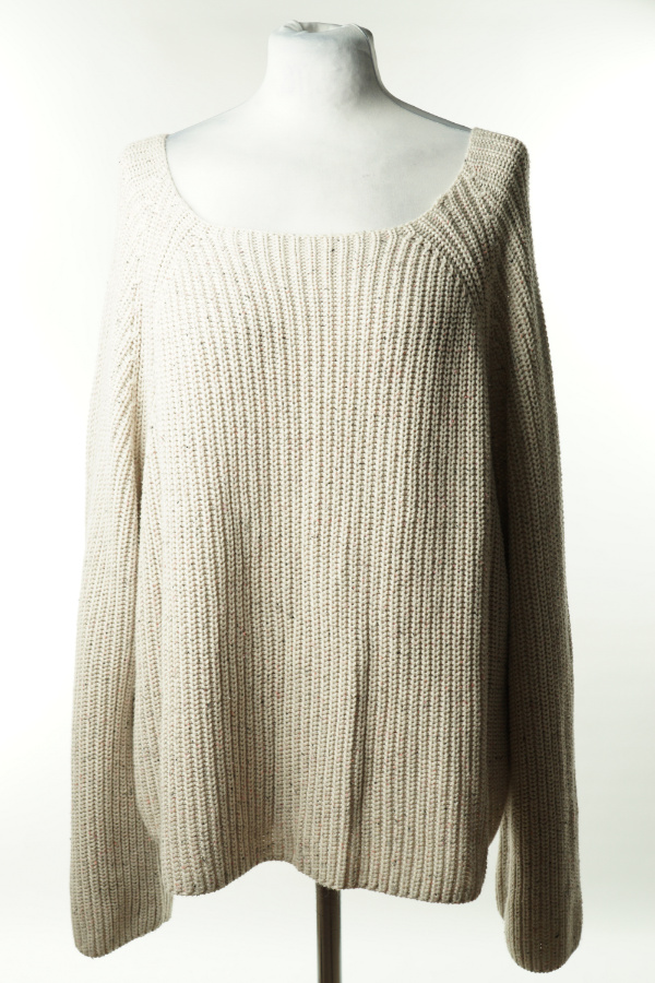 Sweter beżowy melanż - H&M zdjęcie 2