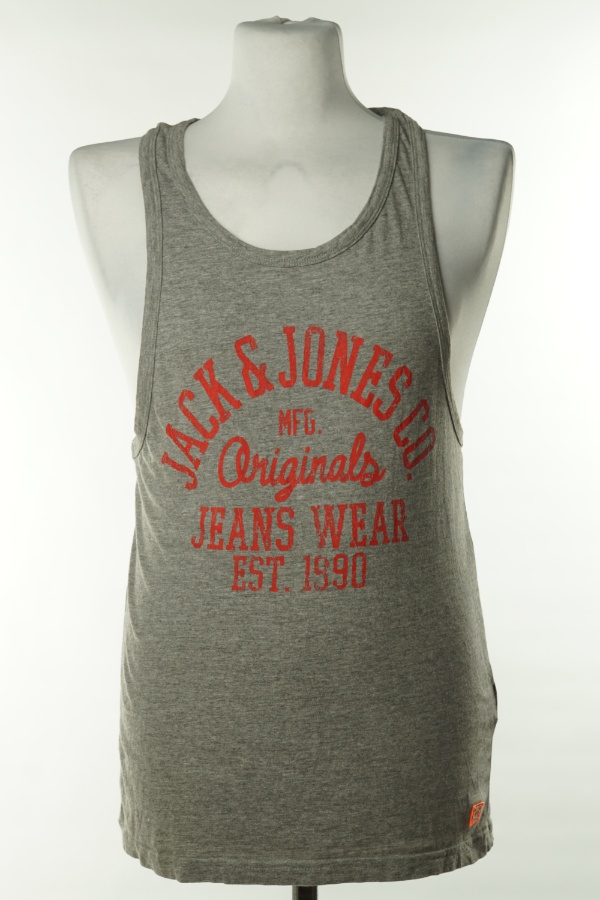 Top szary z czerwonymi napisami - JACK & JONES zdjęcie 1