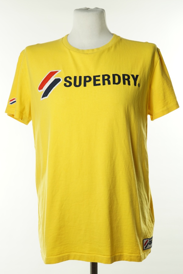 Koszulka żółta z napisem, 100% bawełna, Superdry - SUPERDRY zdjęcie 1