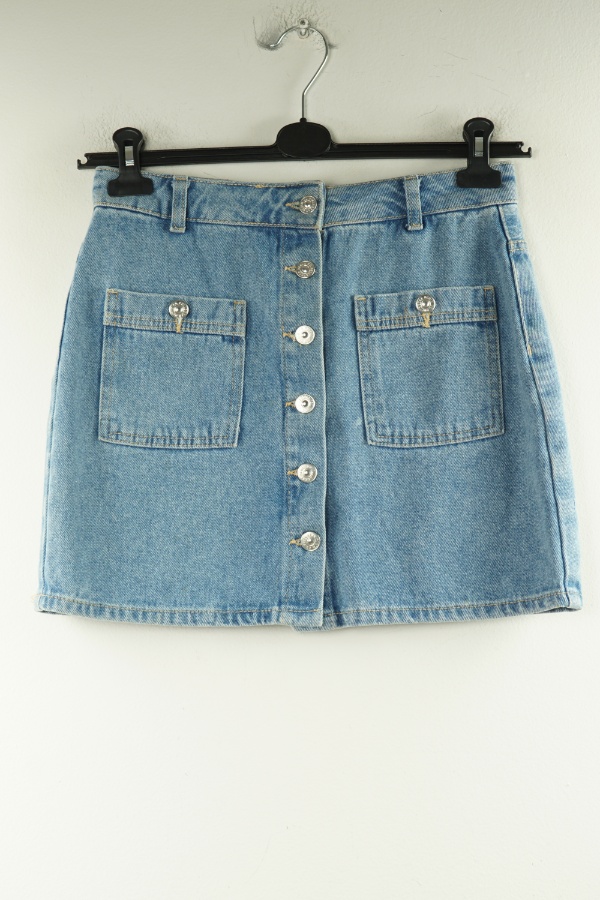 Spódnica niebieskie jeansowe - PULL&BEAR zdjęcie 1
