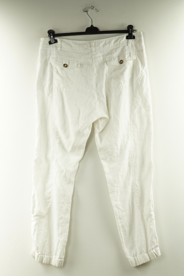 Spodnie białe materiałowe lniane - PURE LINEN zdjęcie 2