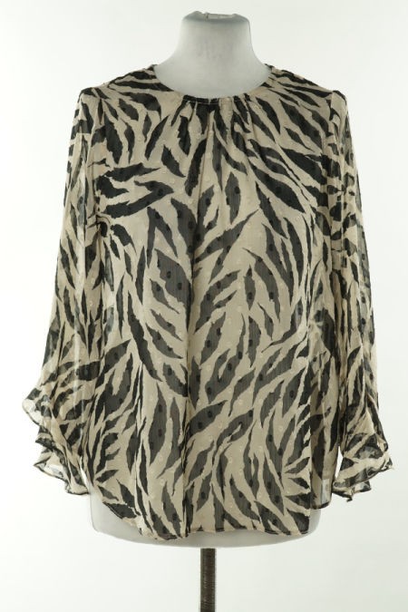 Bluzka beżowo-czarna