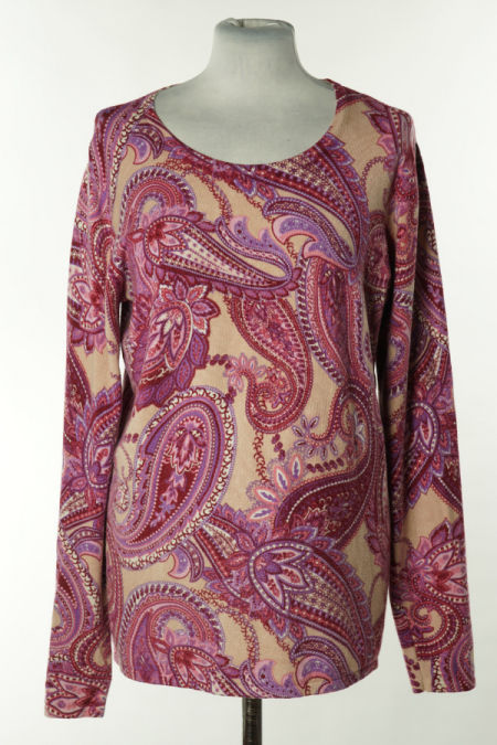 Sweter w fioletowe wzory