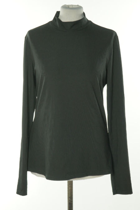 Bluzka czarna prążkowana ze stójką, H&M