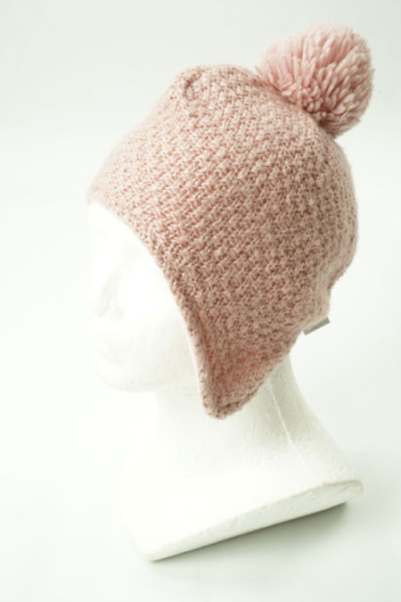 Czapka różowe ze srebrną nitką