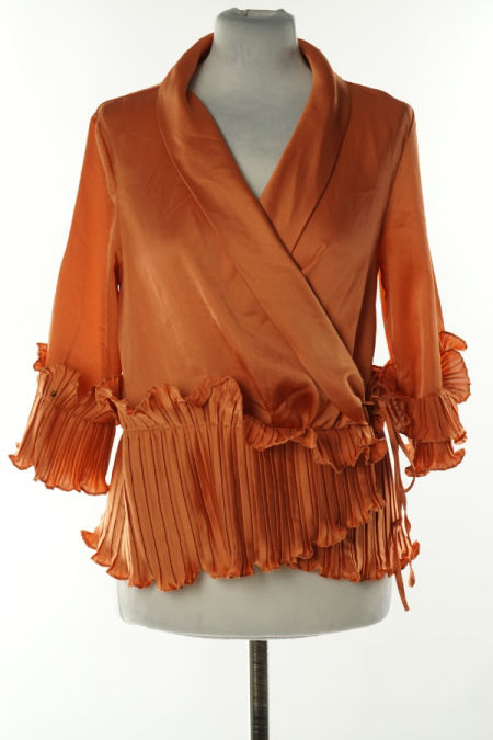 Bluzka pomarańczowa z falbankami