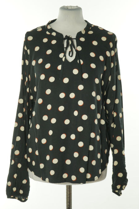 Bluzka czarna w białe grochy