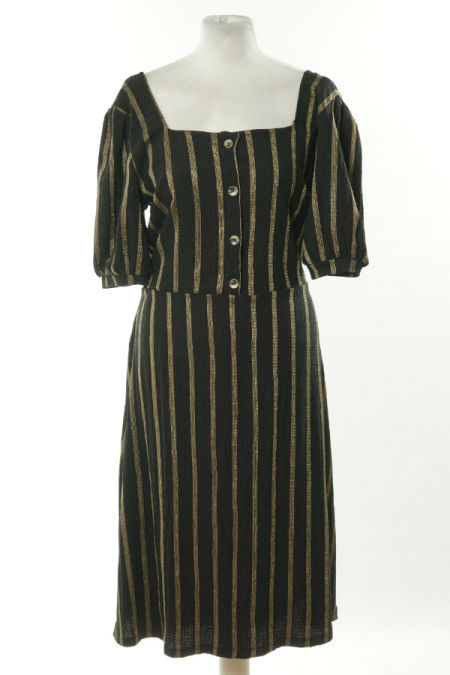 Sukienka czarna w złote paski