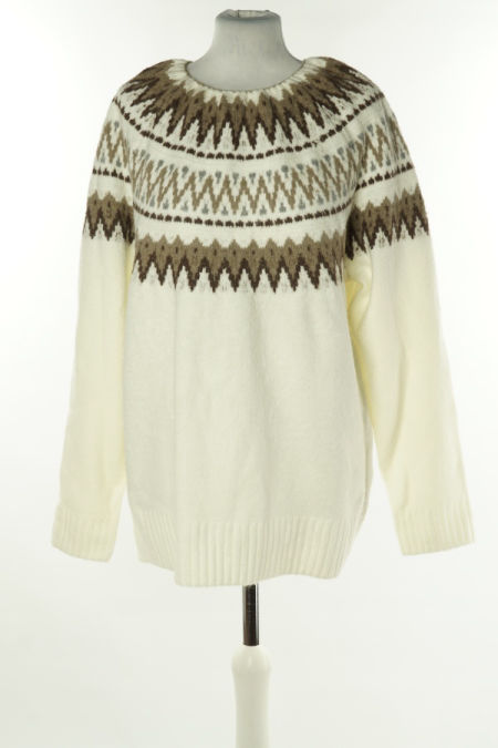 Sweter biały wzorzysty