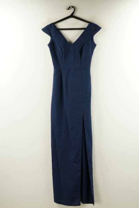 Sukienka granatowa z rozcięciem