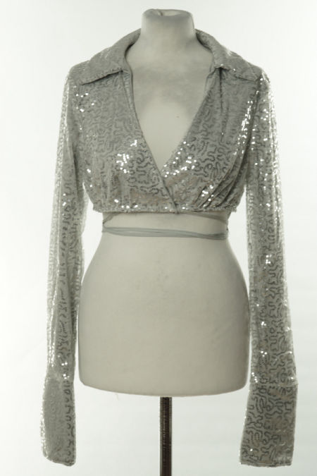 Bolerko szare w srebrne cekiny