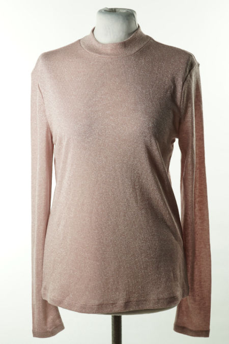 Sweter różowy cienki ze srebrną nitką