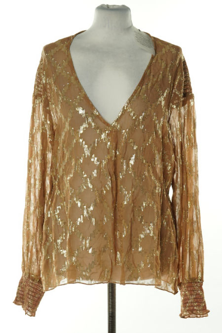 Bluzka beżowo-złota