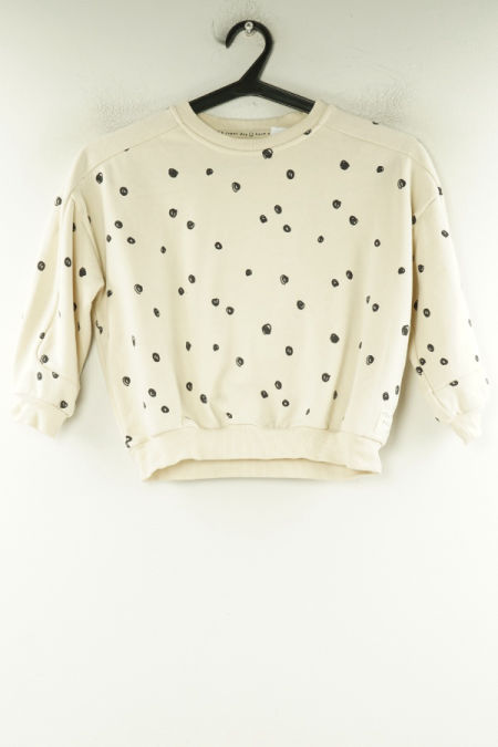 Bluza beżowa w czarne kropki