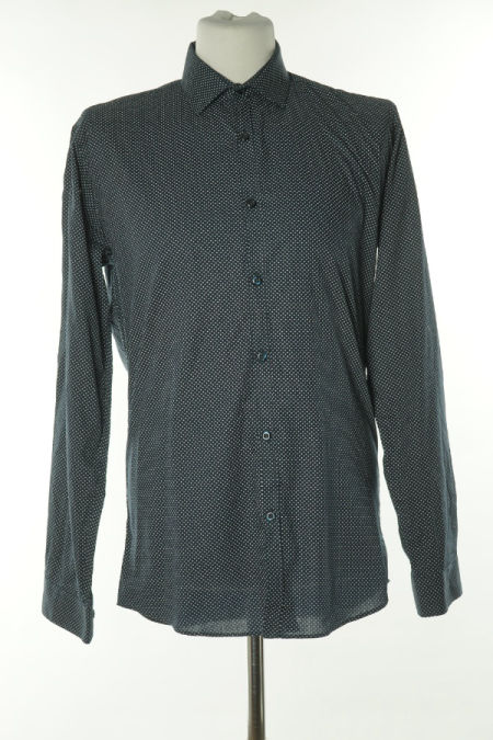 Koszula granatowa w białe punkty