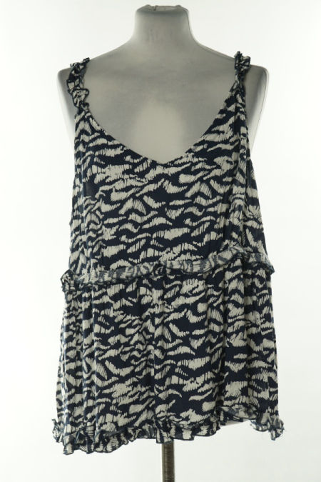 Koszulka biało-granatowa wzorzysta