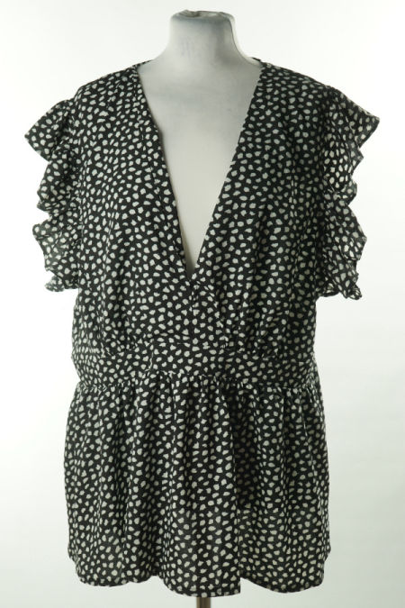 Bluzka czarna w kropki białe