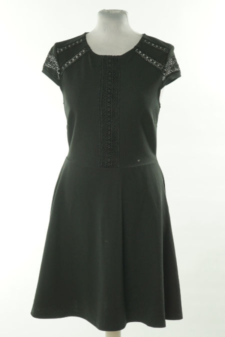 Sukienka czarna z ażurową wstawką, H&M