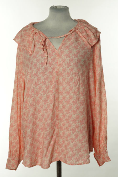 Bluzka biała w różowe wzory