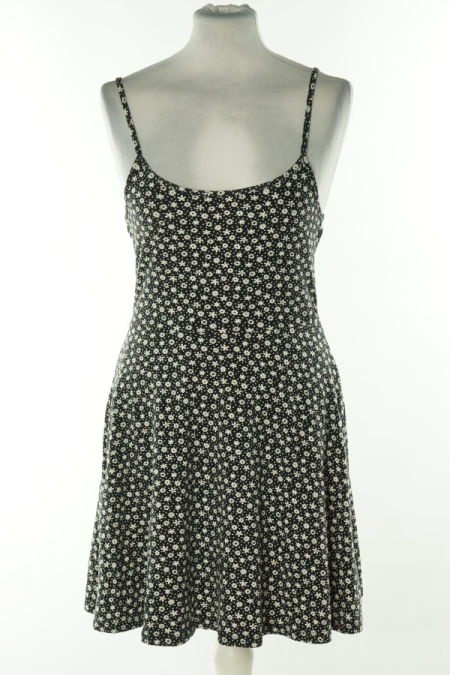 Sukienka czarna w drobne białe kwiatki