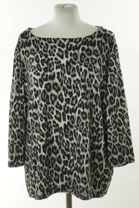 Bluzka biało szara w czarne cętki