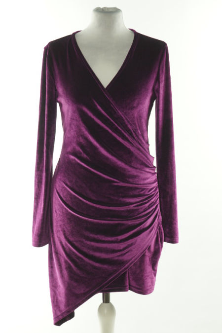 Sukienka fioletowa welurowa