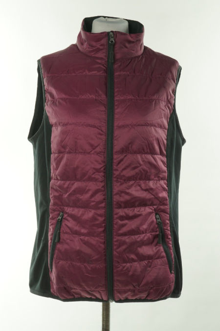 Kamizelka bordowo-czarna pikowana