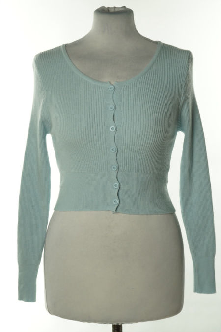 Top szary sweterkowy prążkowany