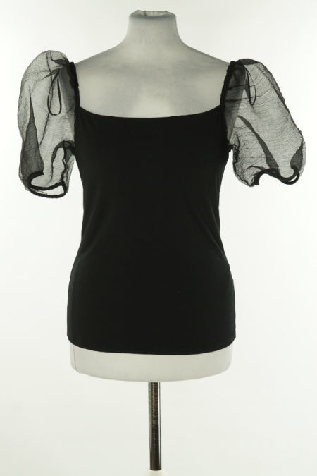 Bluzka czarna z bufiastymi rękawami