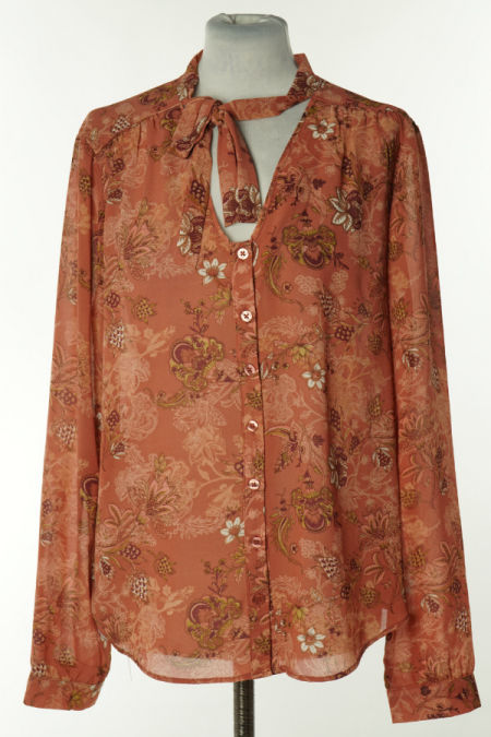 Koszula brudny róż w kwiaty